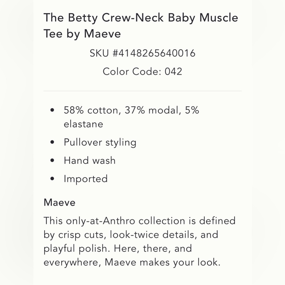 •| Maeve crewneck muscle tee - Picture 7 of 7